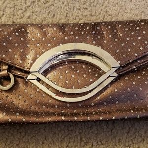 Brown Fold Over Clutch